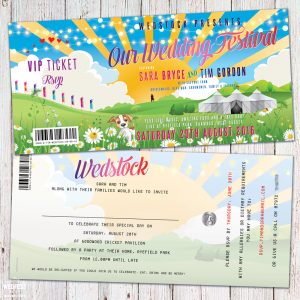 wedfest wedstock festival wedding invitations