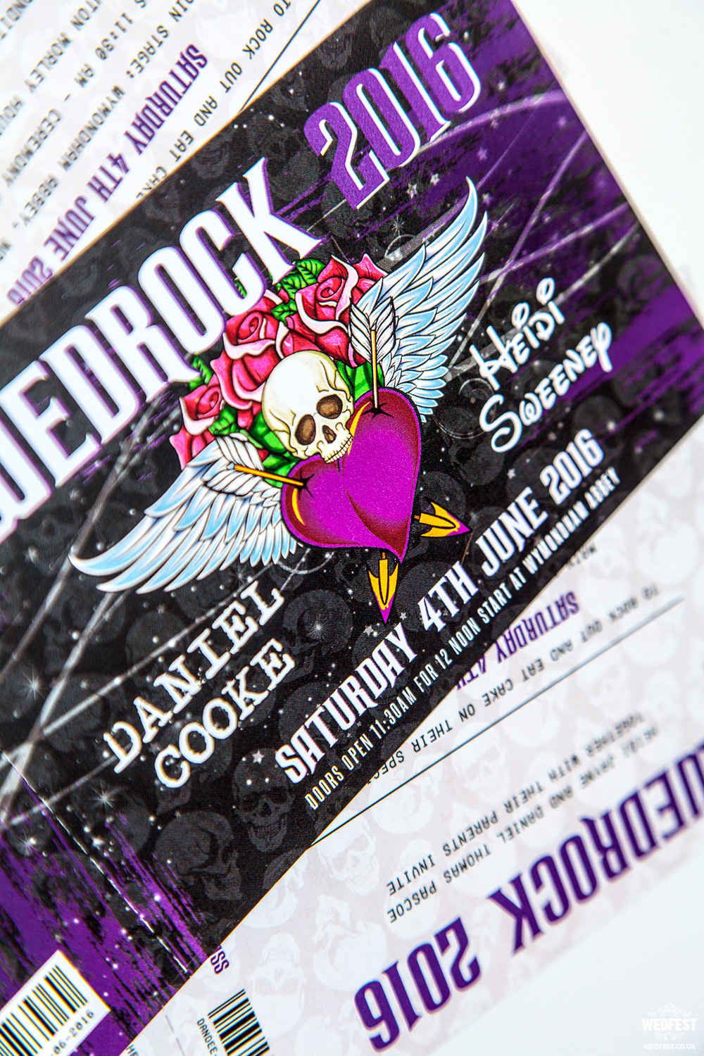 wedrock tattoo skull metal rock wedding invitations