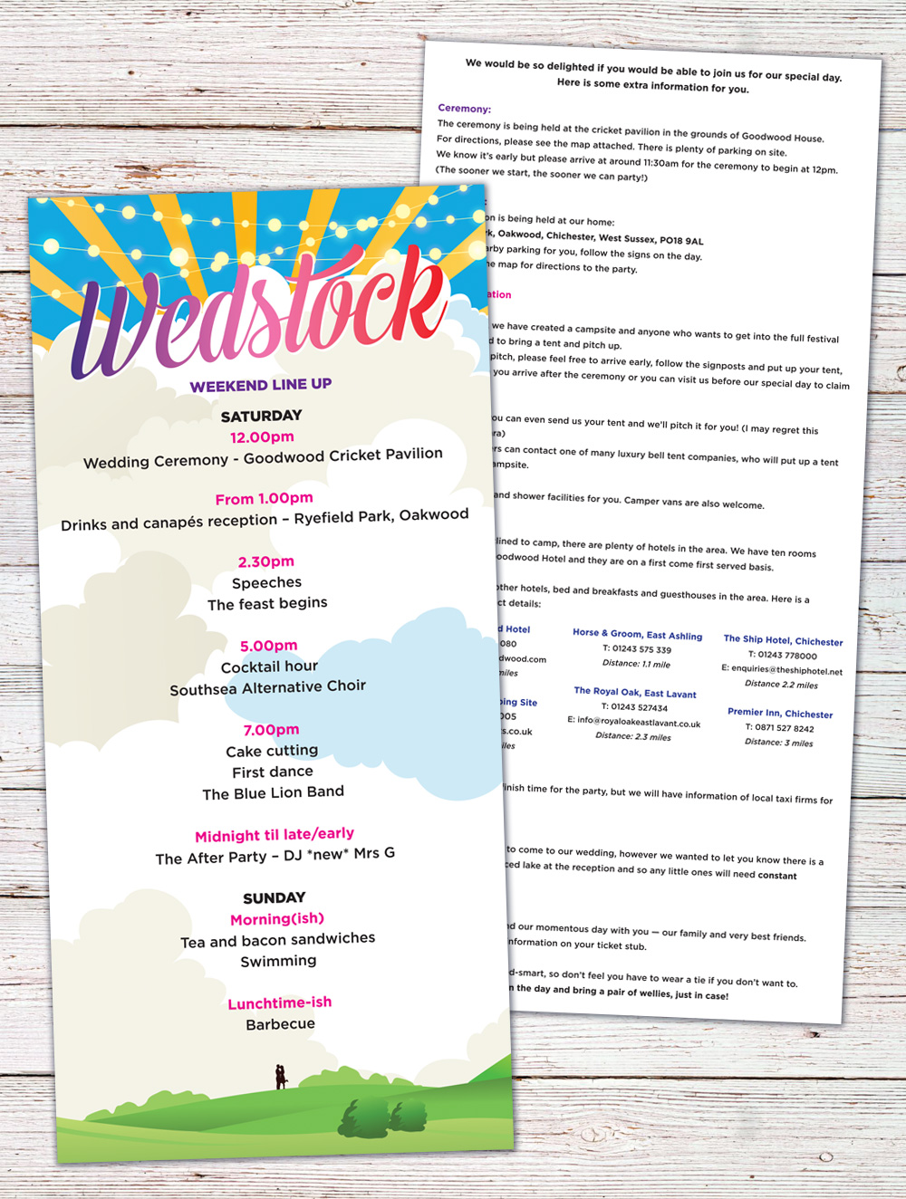 wedstock wedfest wedding invites