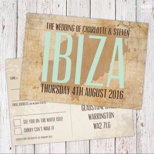 ibiza wedding rsvp postcards