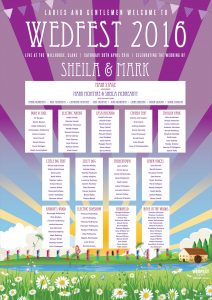 wedfest festival wedding slane castle ireland table plan