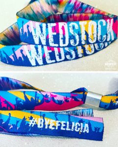 custom wedstock festival wedding wristbands bye felicia