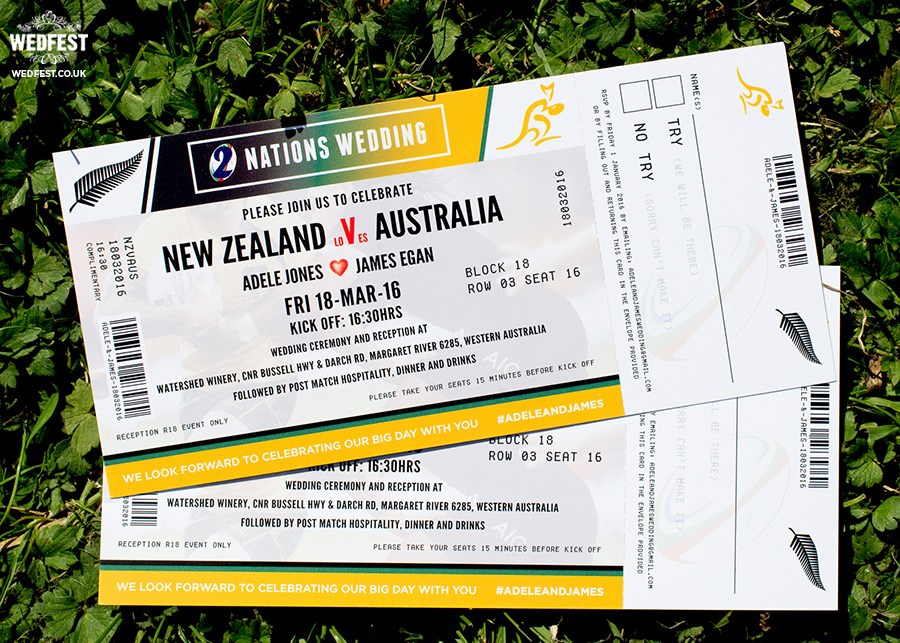 new zealand vs australia rugby ticket wedding invitation new zealand vs australia rugby ticket wedding invitation