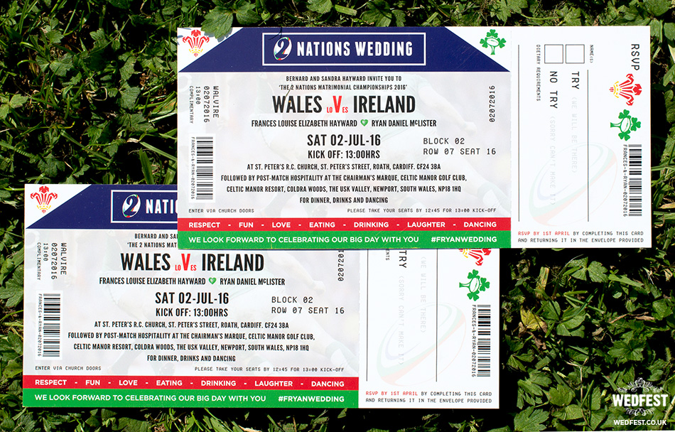 rugby themed ticket wedding invitations rugby themed ticket wedding invitations