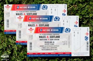 wales v scotland rugby ticket wedding invites