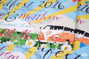 vw camper festival wedfest wedding invitation