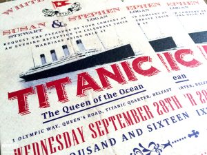 titanic theme wedding invitations