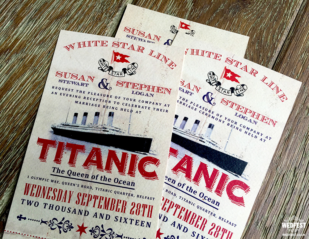 titanic wedding invitation
