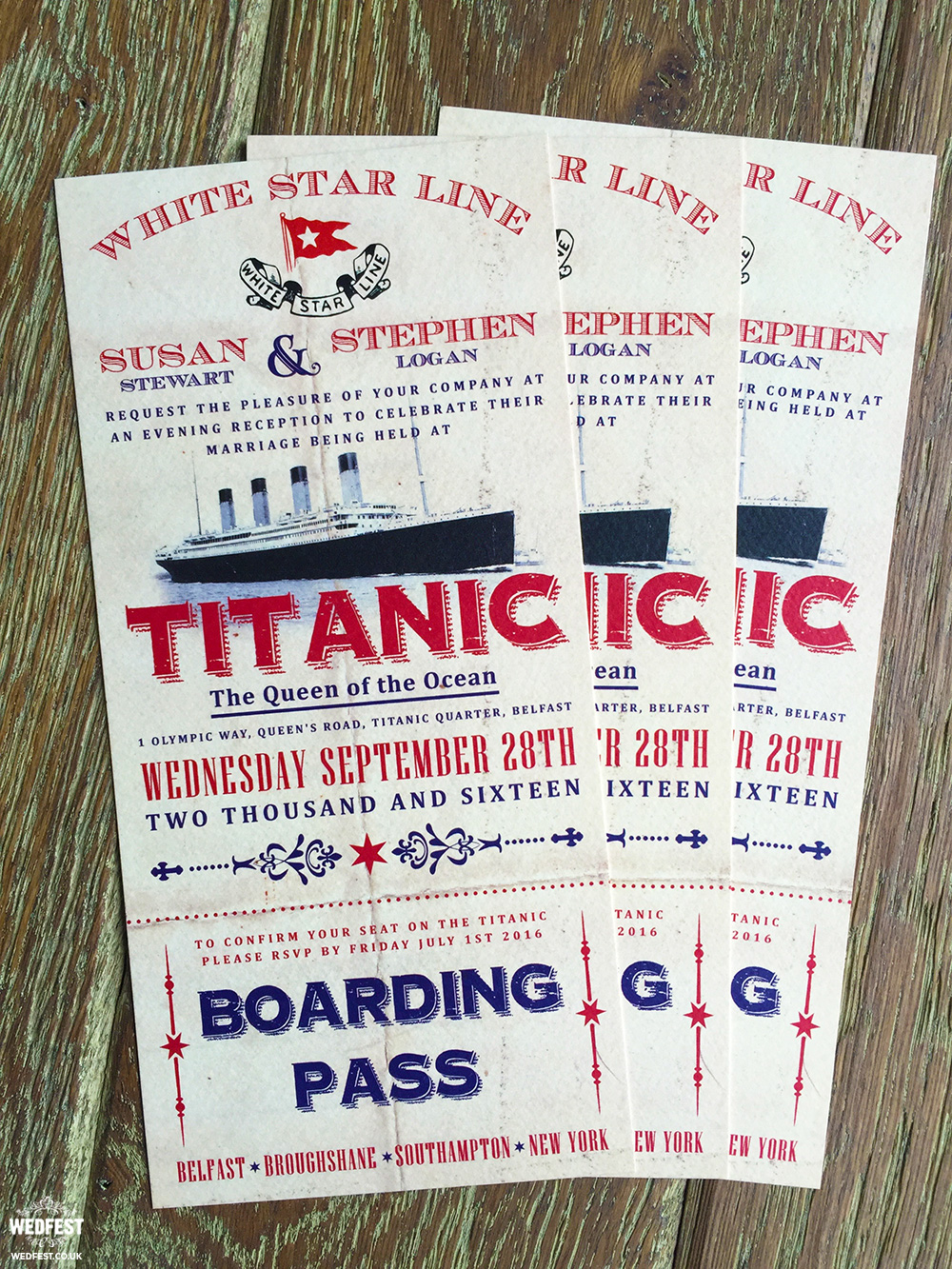 titanic wedding invitations