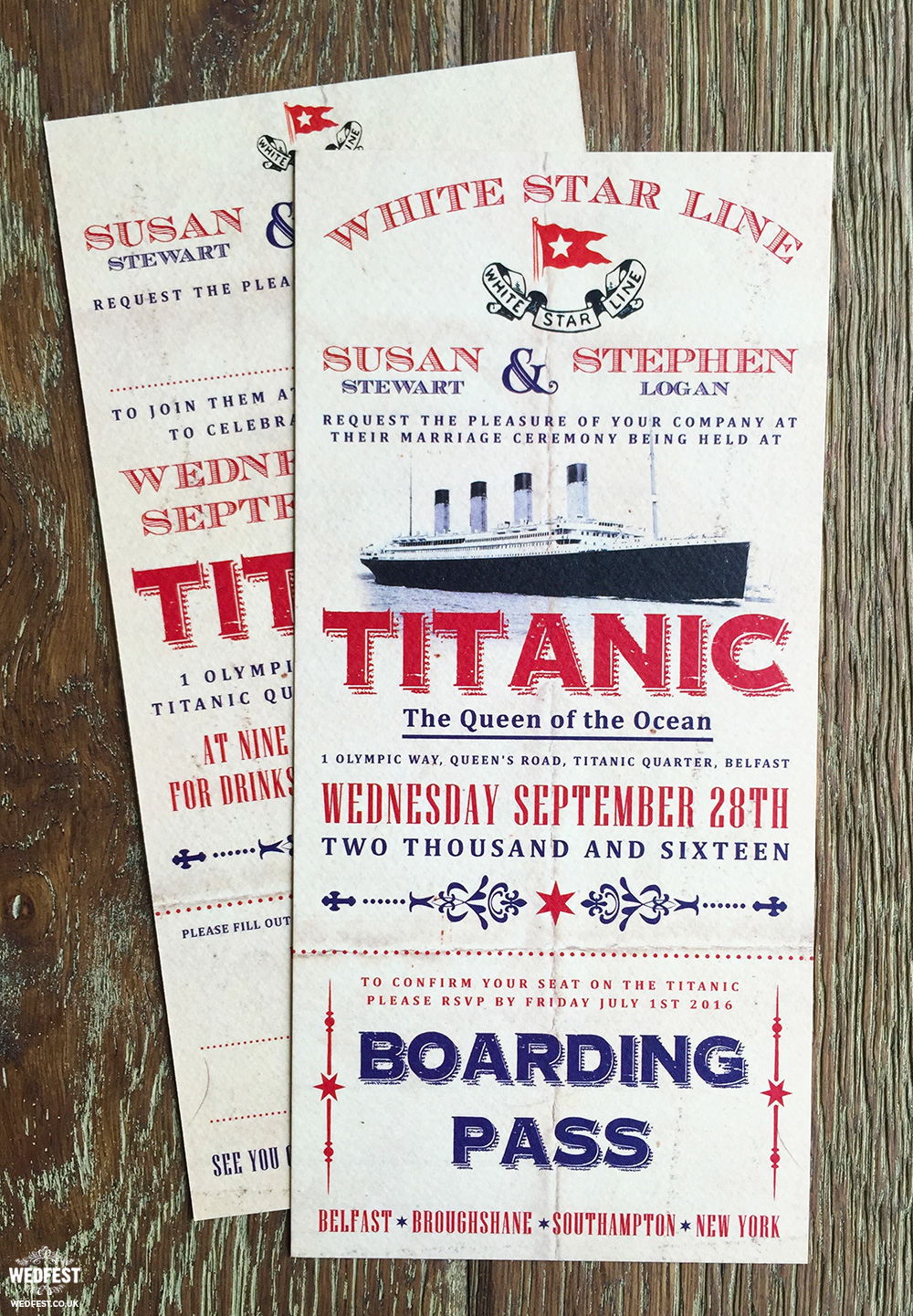 titanic wedding invites