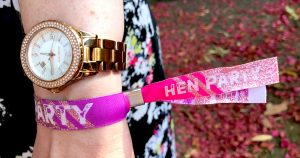 rose gold pink purple hen party wristbands accessories