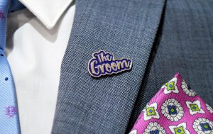 the groom enamel pin wedding stag accessory