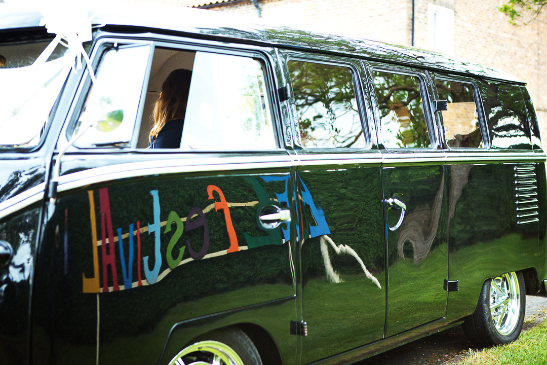 ellen alex festival wedding vw van