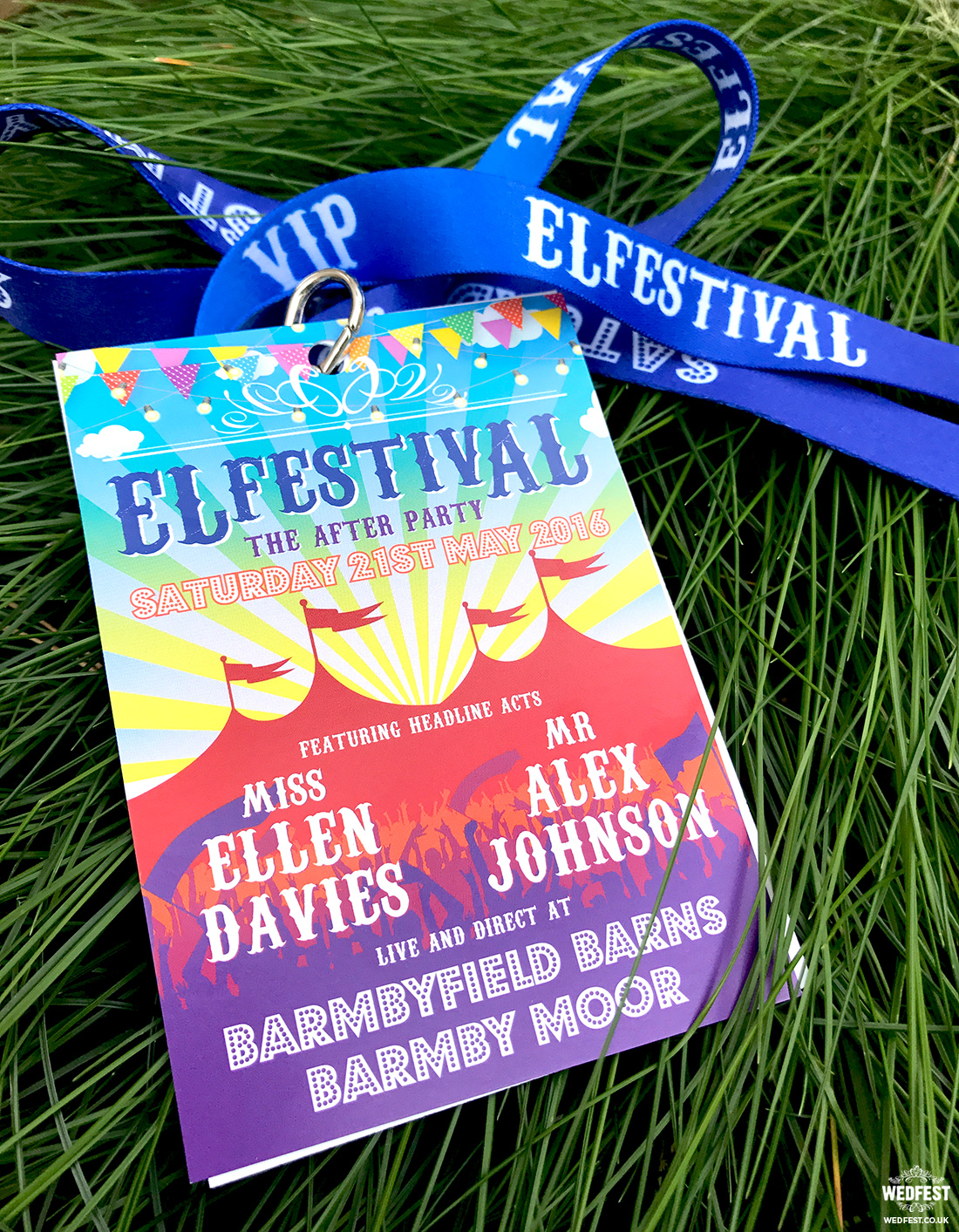 festival wedding lanyard invitations wedfest