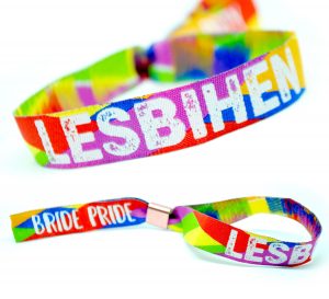 lesbihen lesbian rainbow pride hen party wristbands