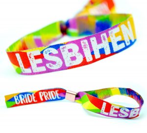 lesbihen lesbian rainbow pride hen party wristbands