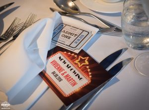 movie cinema wedding place name cards