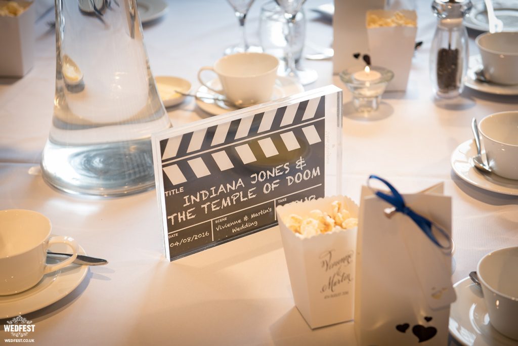 movie themed wedding table centre pieces