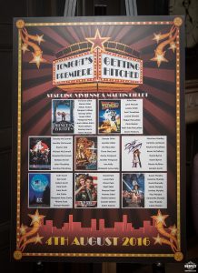 movies cinema mounted wedding table seating chart