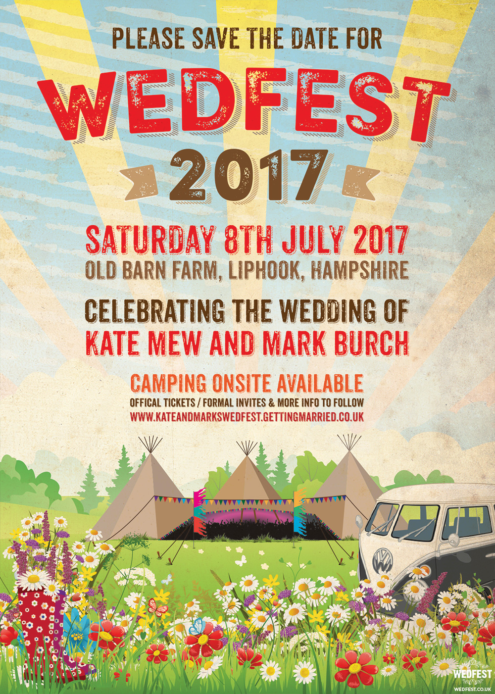 old barn farm wedfest festival wedding save the date