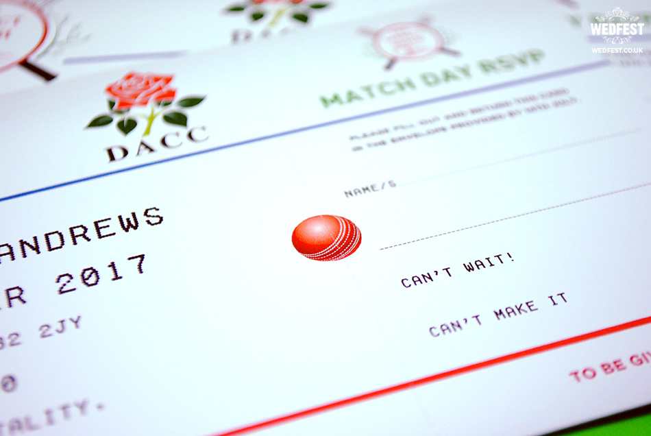 cricket themed wedding invitation