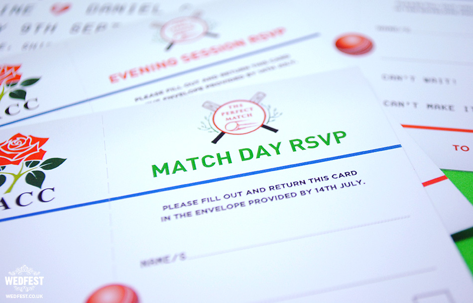 cricket ticket wedding invitations