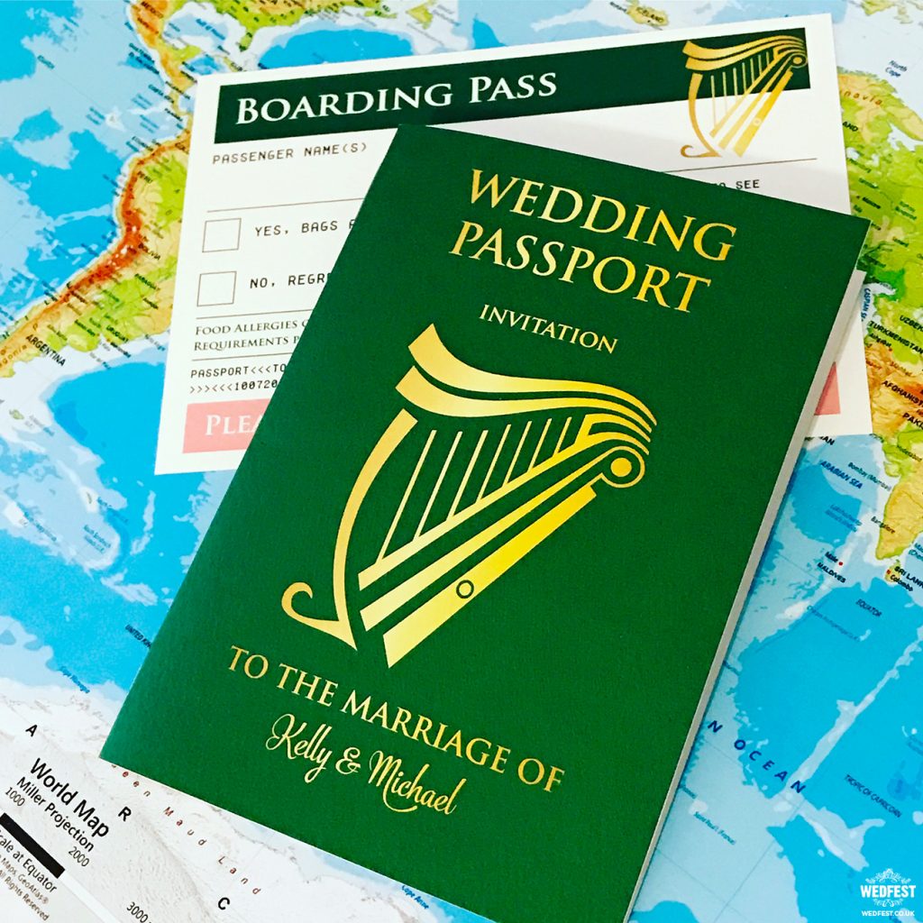 irish passport wedding invitations