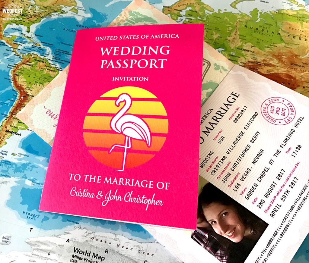 las vegas custom passport wedding invitations