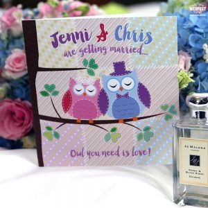 owl theme wedding invitations