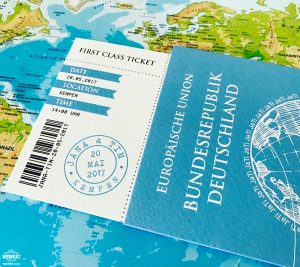 passport boarding card wedding invite