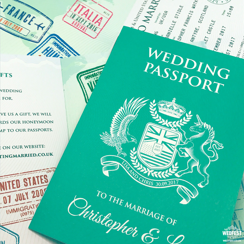 passport to love wedding invitation