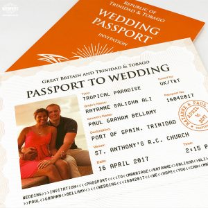 personalised wedding passport invites