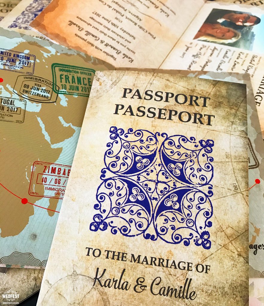 travel passport wedding invite