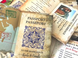 vintage wedding passport booklet