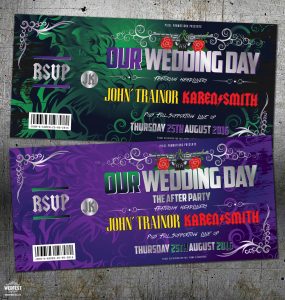 acdc guns n roses rock-n-roll wedding invitation