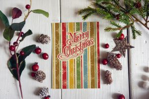 merry christmas cards vintage rustic style