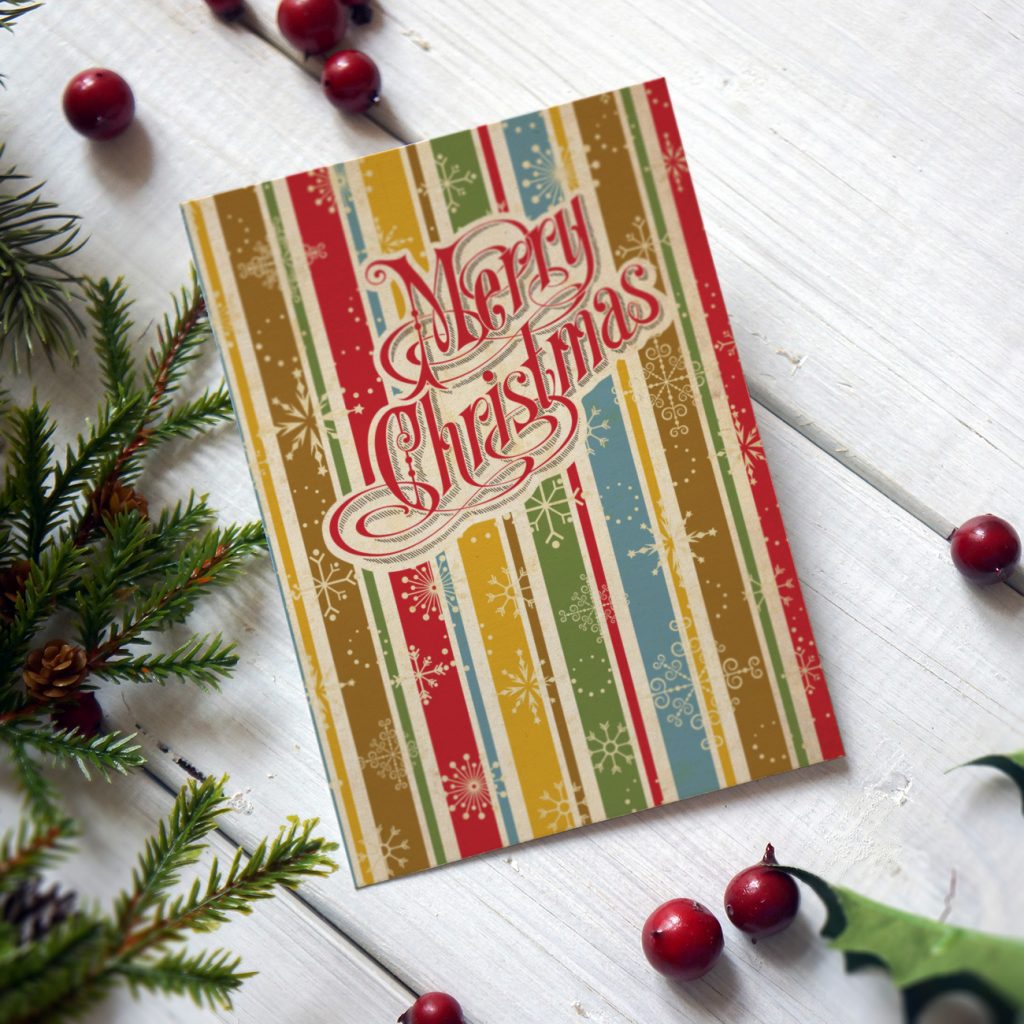 rustic style vintage retro christmas cards