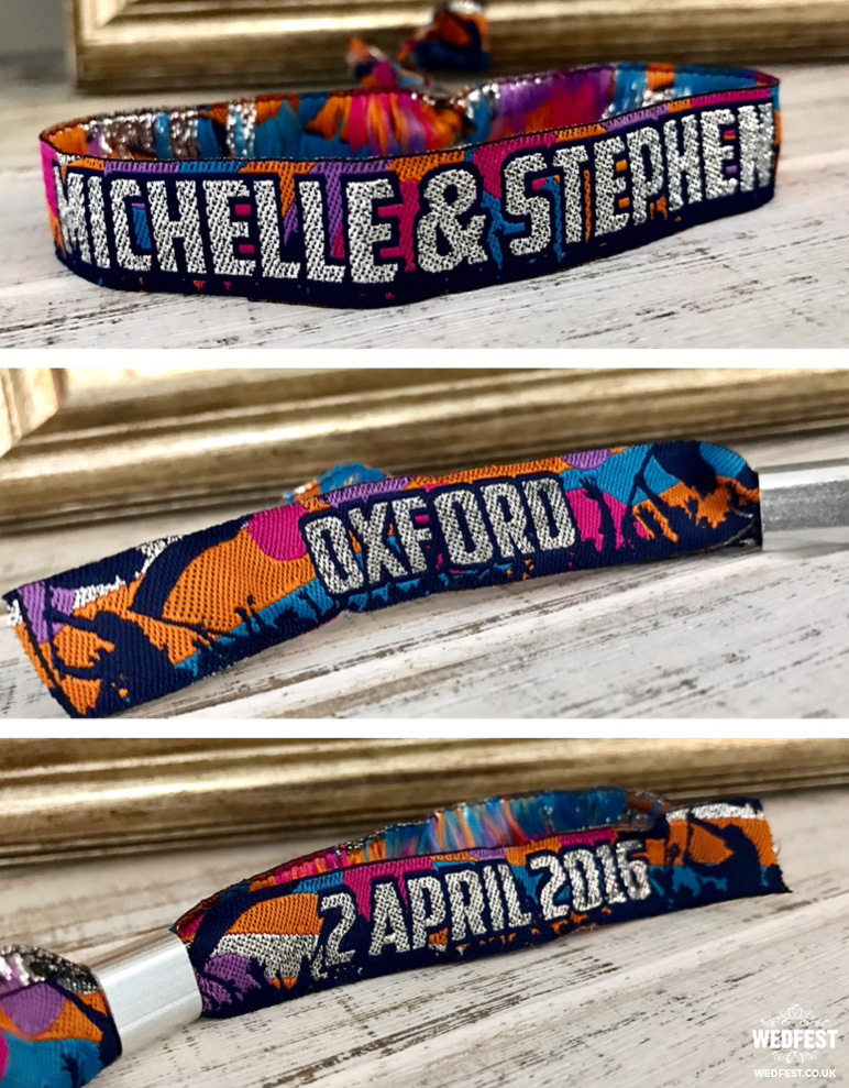 boho music wedding wristband favours