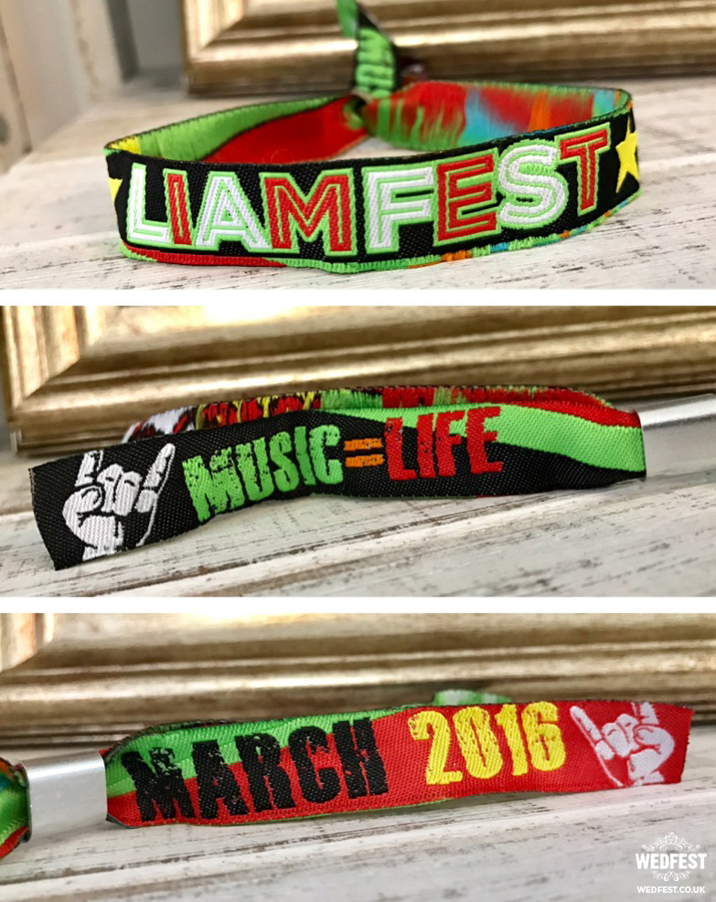 personalised birthday party festival style wristbands