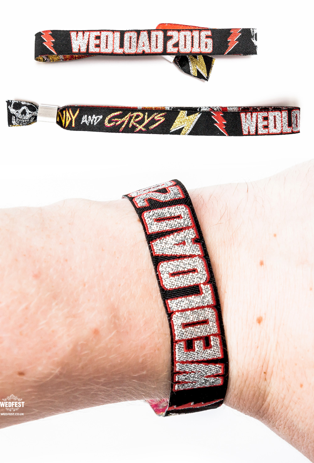 rockers wedding wristbands