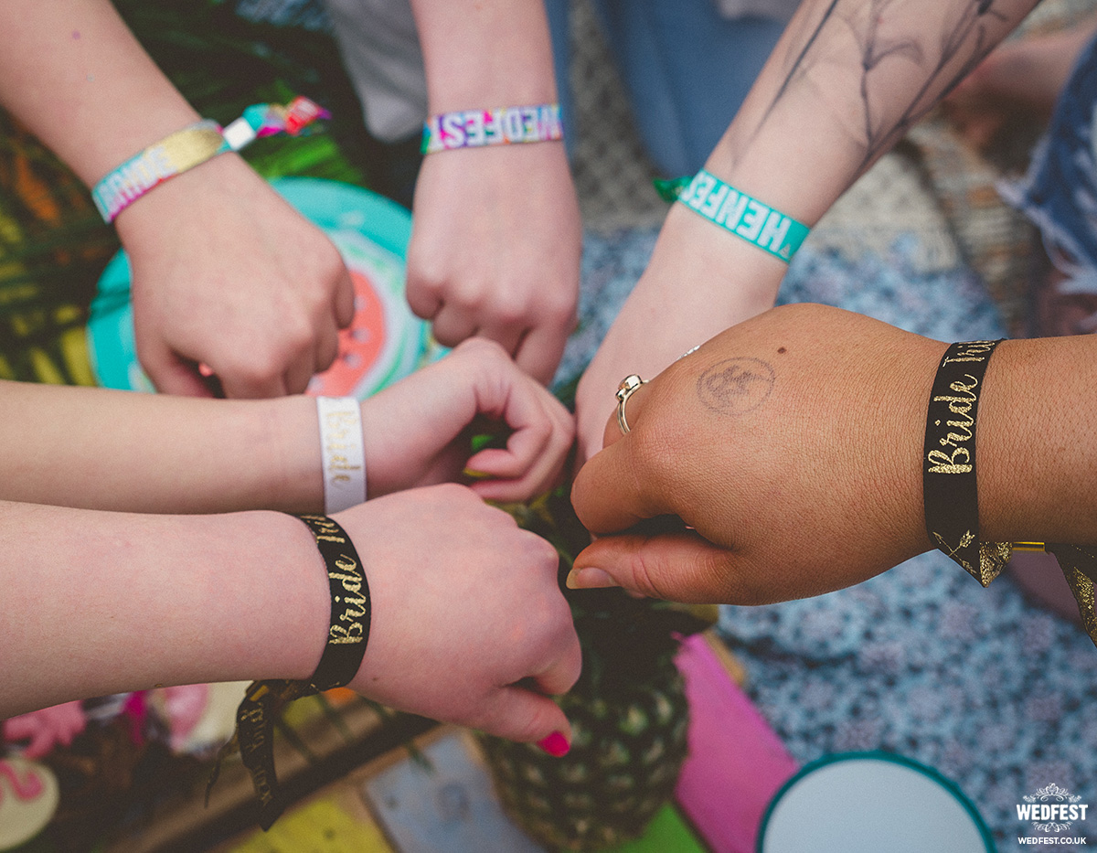 classy festival hen party wristbands