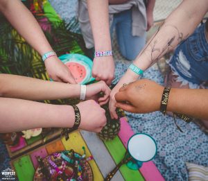 festival brides hen party glamping wristbands