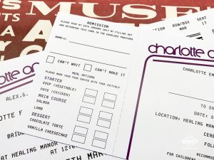 music concert ticket stub wedding invite