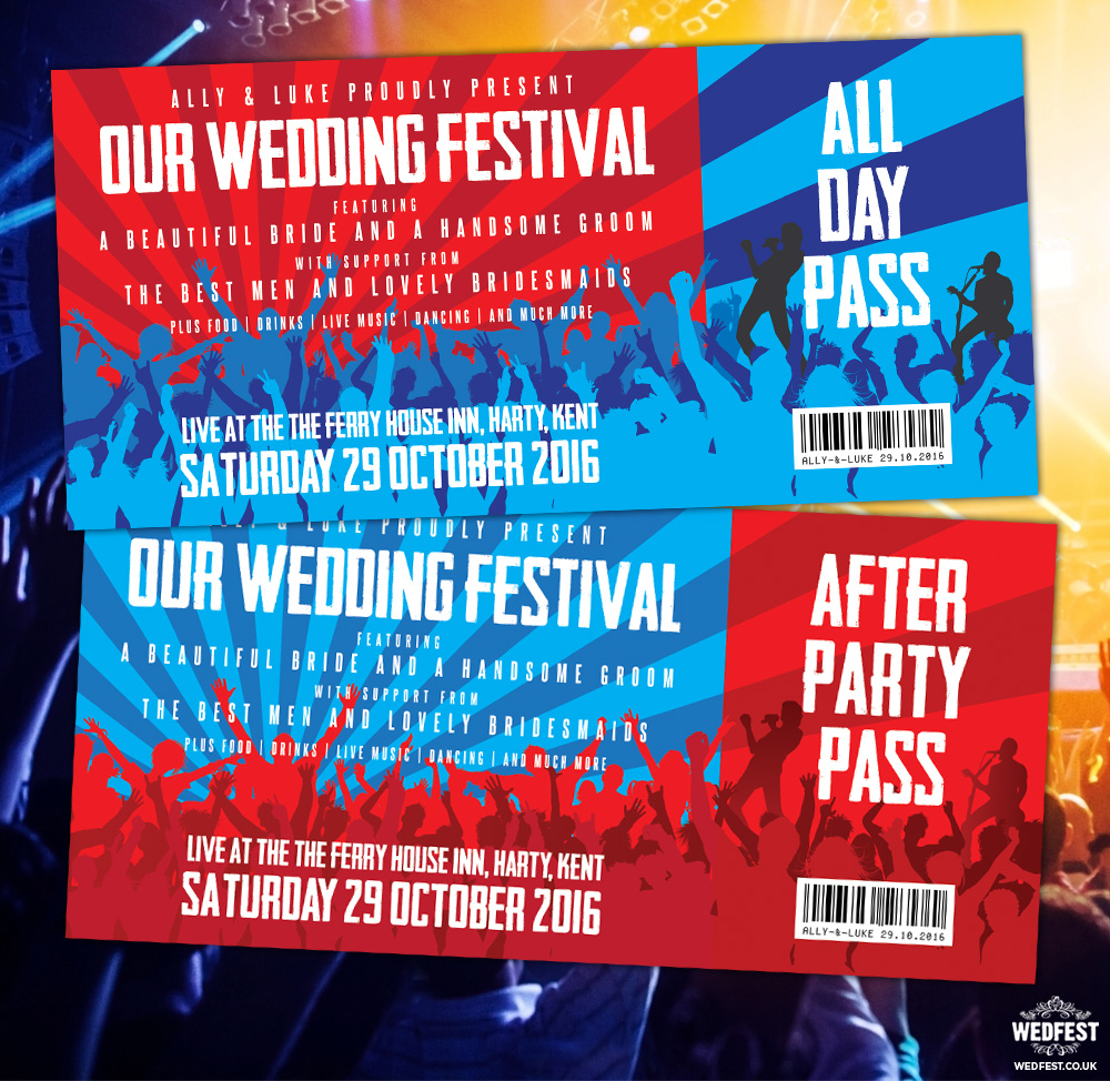 wedfest concert tickets wedding party invites