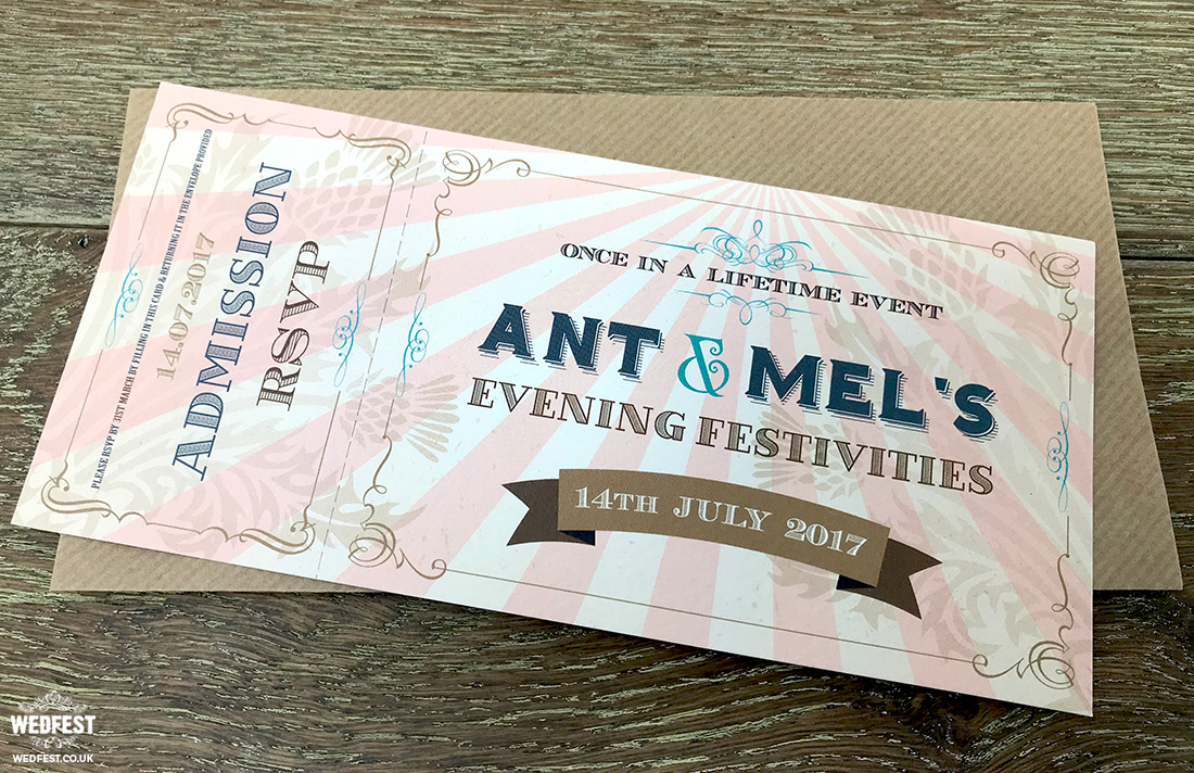 vintage tickets wedding invites