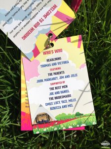 festival wedding program lanyard