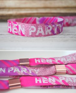 hen do hens party rose gold wristband favours