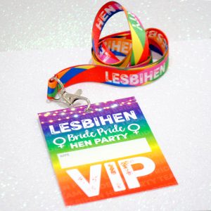 lesbihen lesbian hen party vip pass lanyards