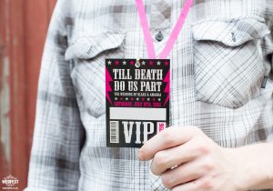 rockers wedding vip lanyard