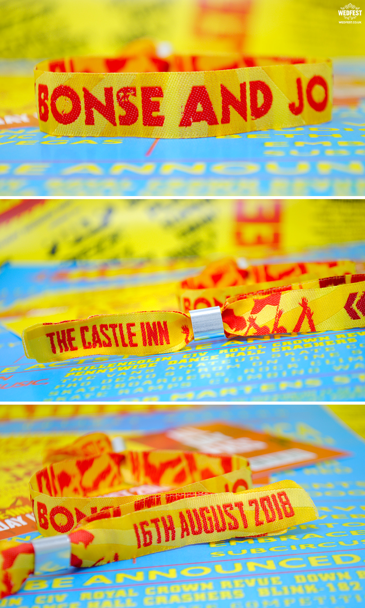 reading leeds festival custom wedding wristbands